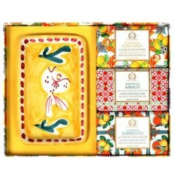 Casa Amalfi - Lemon Maiolica Luxury Artisanal Soap Gift Box 4pce