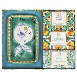 Casa Amalfi - Green Maiolica Luxury Artisanal Soap Gift Box 4pce