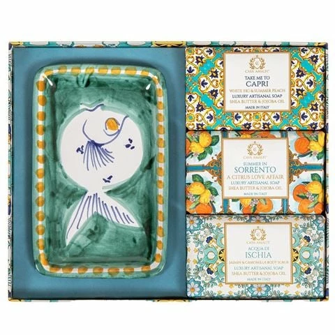 Casa Amalfi - Green Maiolica Luxury Artisanal Soap Gift Box 4pce 3 Casa Amalfi - Green Maiolica Luxury Artisanal Soap Gift Box 4pce