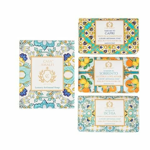 Casa Amalfi - Green Maiolica Luxury Artisanal Soap Box 3pce 3 Casa Amalfi - Green Maiolica Luxury Artisanal Soap Box 3pce
